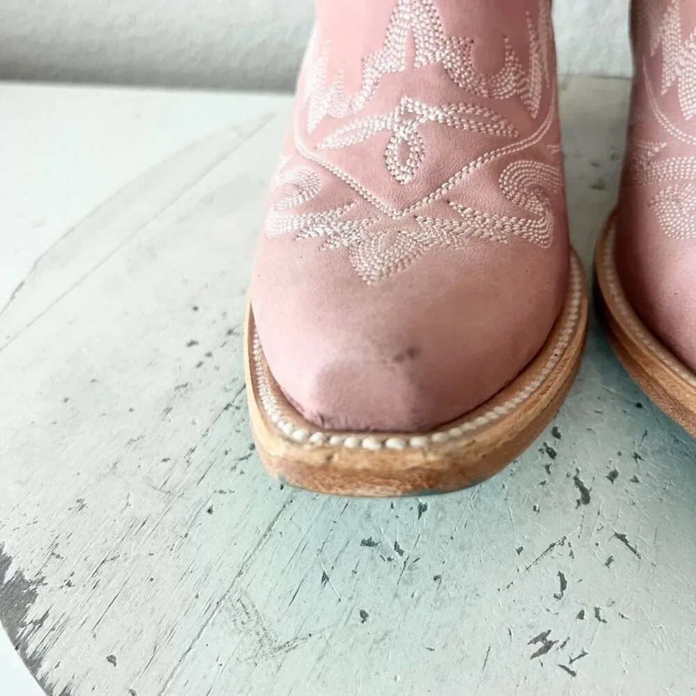 Lane LEXINGTON Over the Knee Pink Cowboy Boots Western Cowgirl Snip Toe Tall 6.5